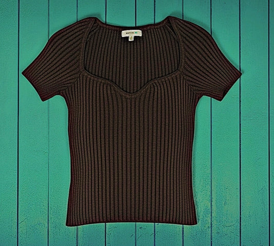 Chocolate Ribbed Top