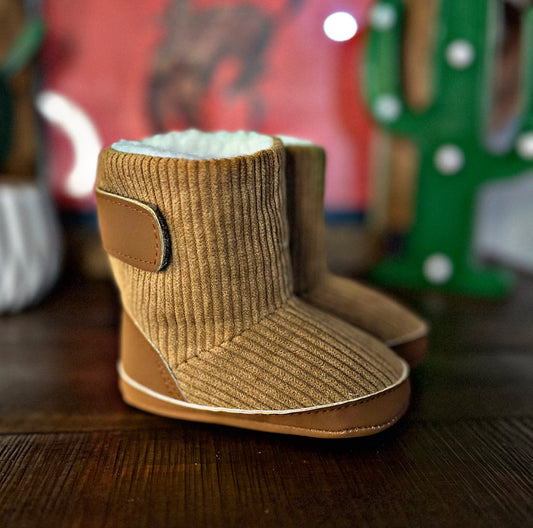Ribbed Sherpa Lined Baby Boots
