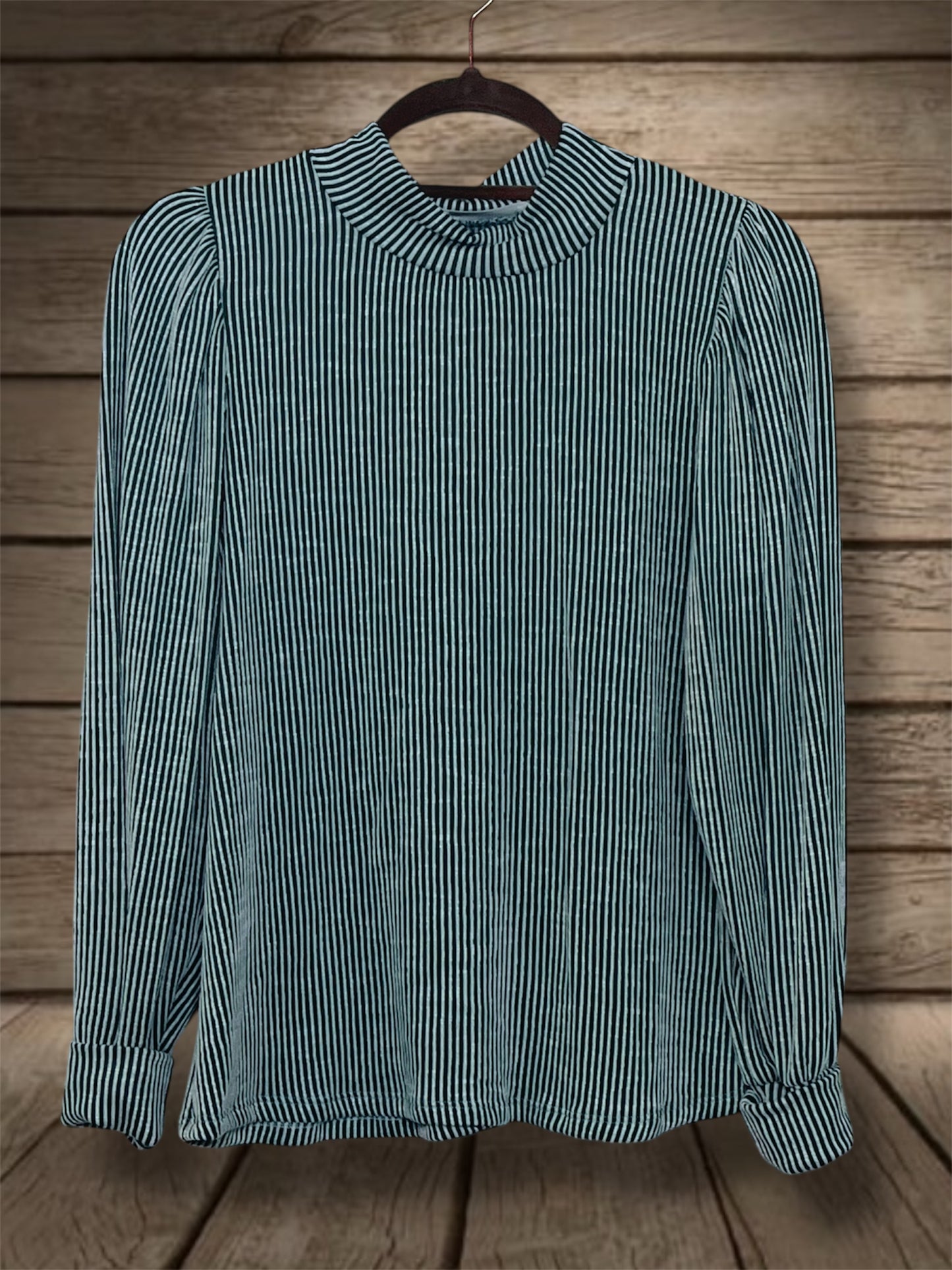 Green Ribbed L/S Top