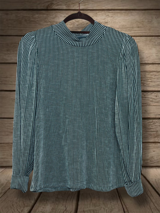 Green Ribbed L/S Top