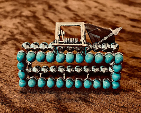 Turquoise Beaded Hair Clip