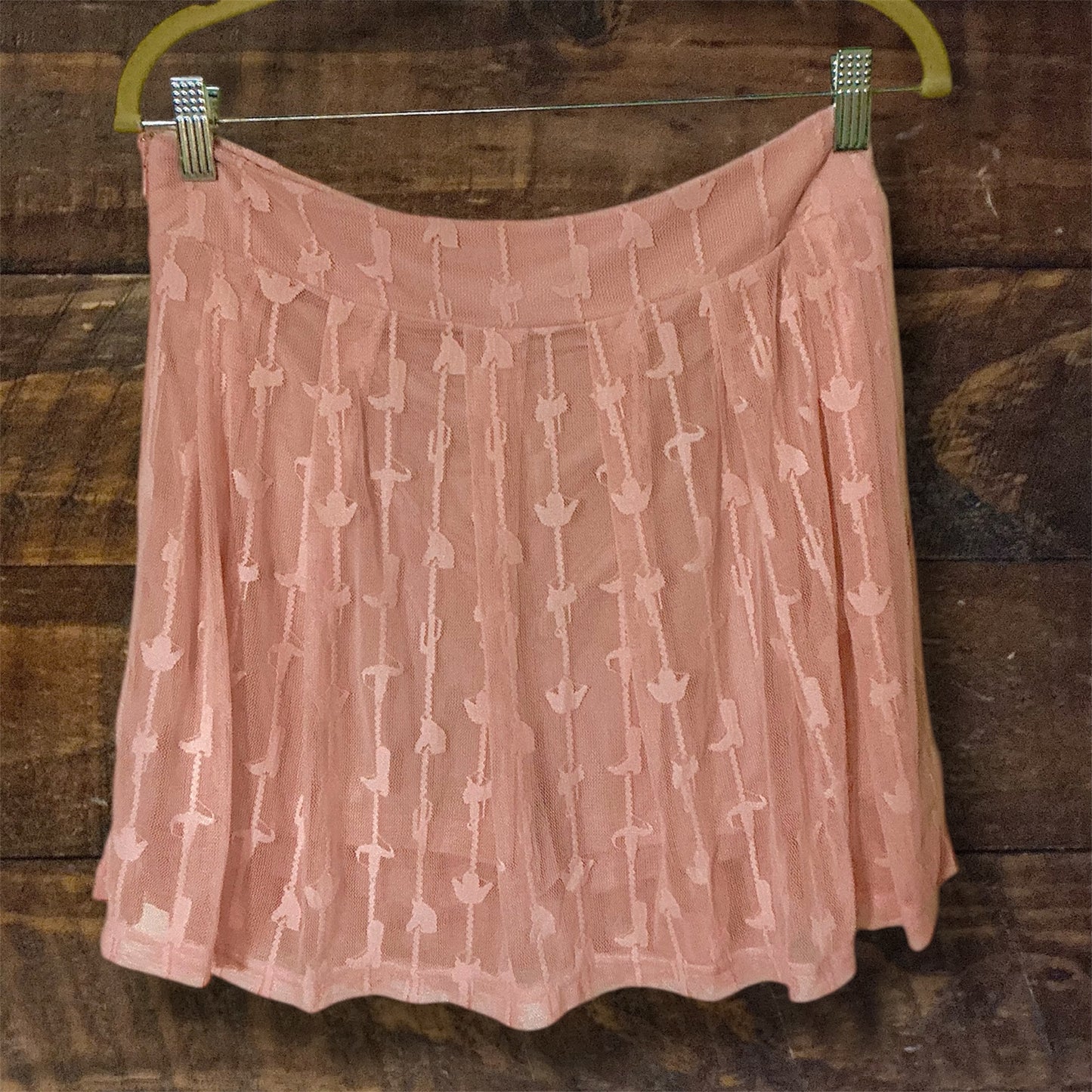 Pink Lace Skirt over Shorts