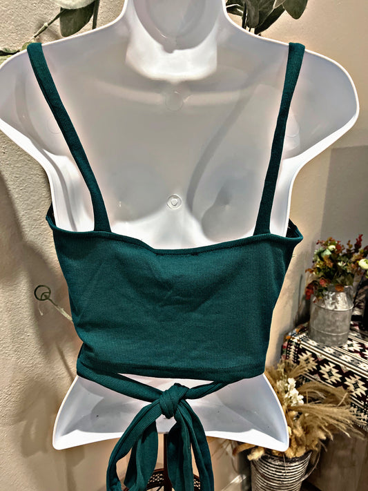 Green Tie Back Top