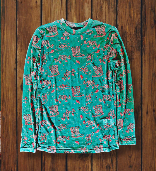 Turquoise and Pink 3D Mesh Top - Boots and Hats