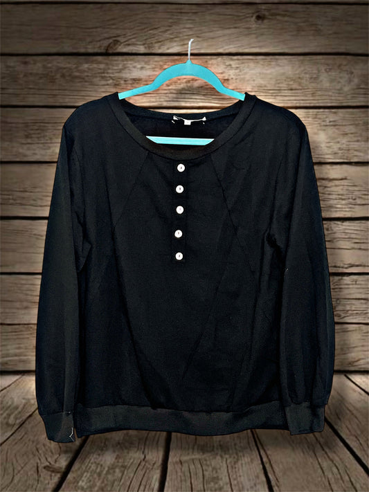 Black Henley Top