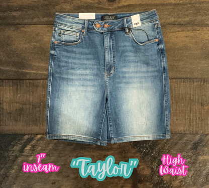 “Taylor” - Tummy Control Double Button Bermuda Shorts