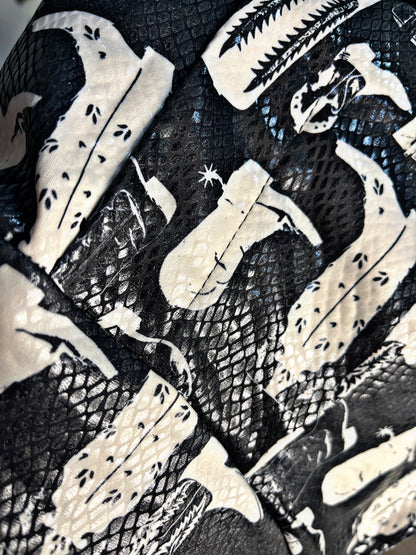 Black Snake Skin/Boots Shorts