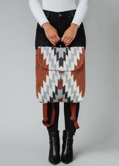 “Kentucky” - Rust, Cream & Gray Aztec Backpack