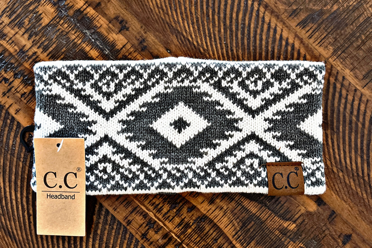 Light Gray Aztec Print Ear Warmer