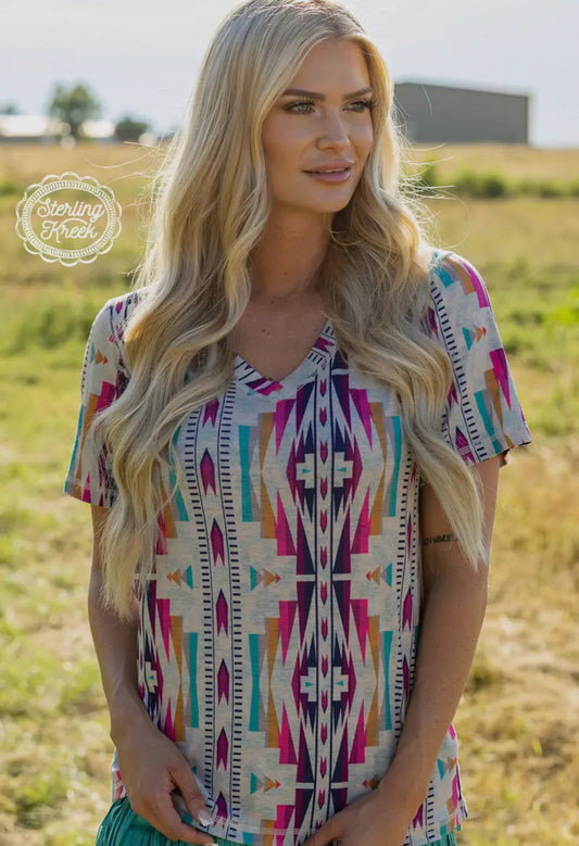 “We Go Together” Aztec Top