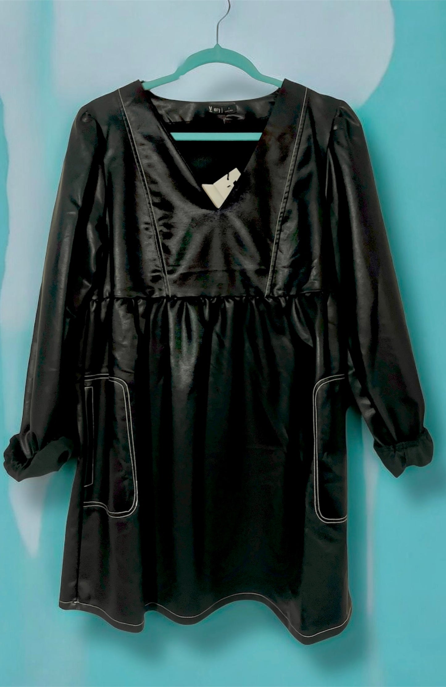 Black Faux Leather Dress