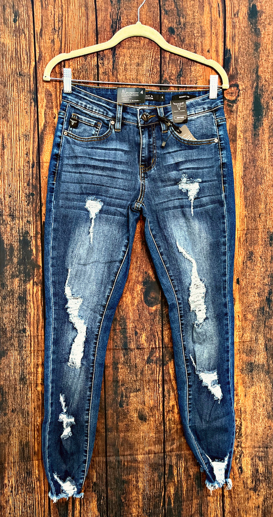 Lucky and Blessed Distressed Skinny Jeans