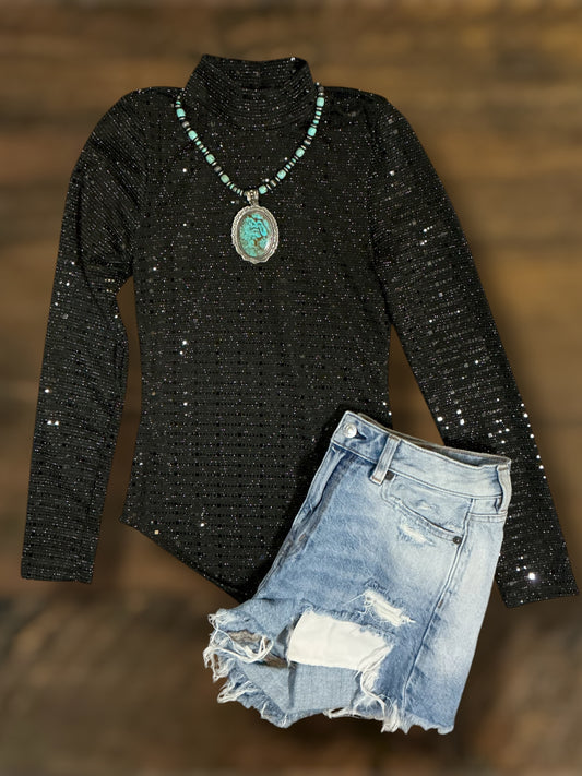 Black Sequin Bodysuit