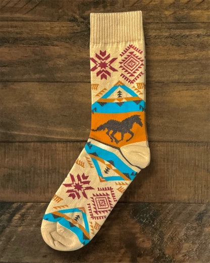 Western Print Socks