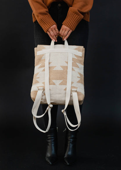 “Arizona” - Tan & Cream Aztec Backpack