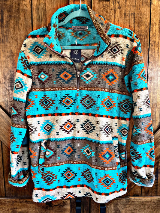 Blue/Brown Aztec Pullover