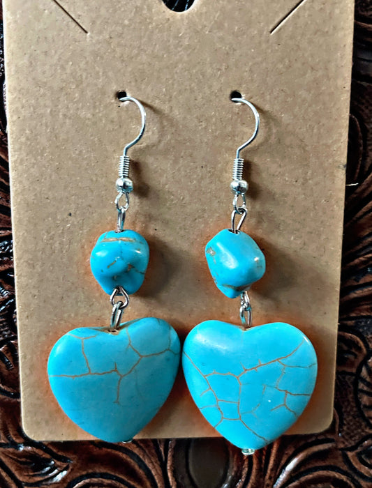 Turquoise Heart Earrings