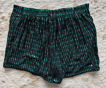 Green Sequin Shorts