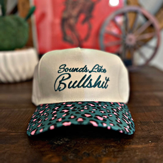 Sounds Like Bullsh*t Hat - Blue/Pink Animal Print