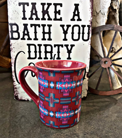 Ceramic Aztec Coffee Mugs 15.2 oz