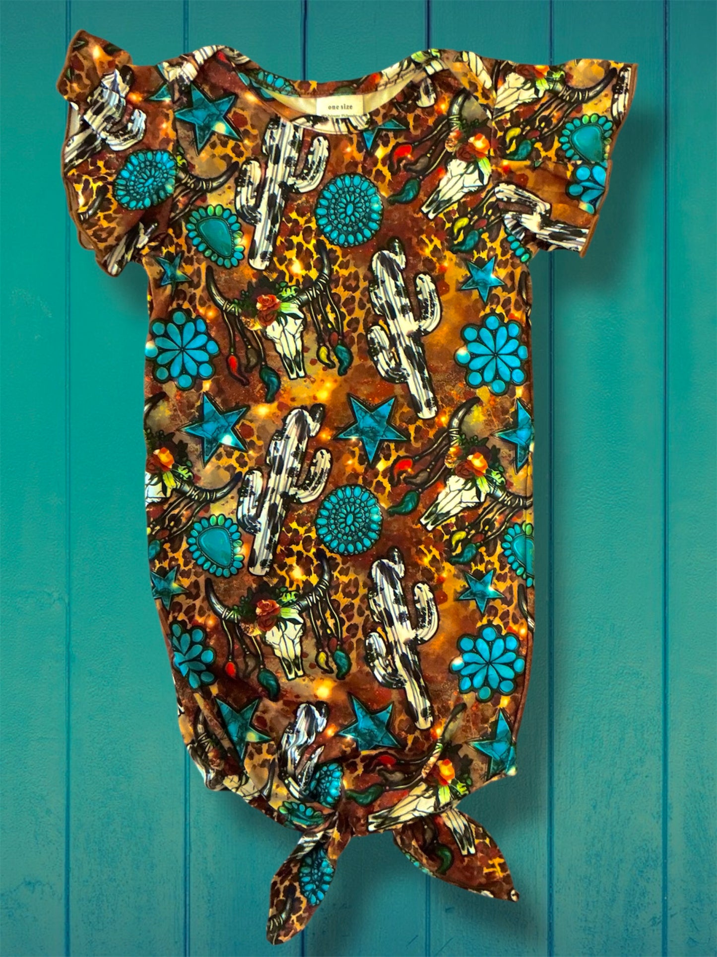 Western Print Infant Gown
