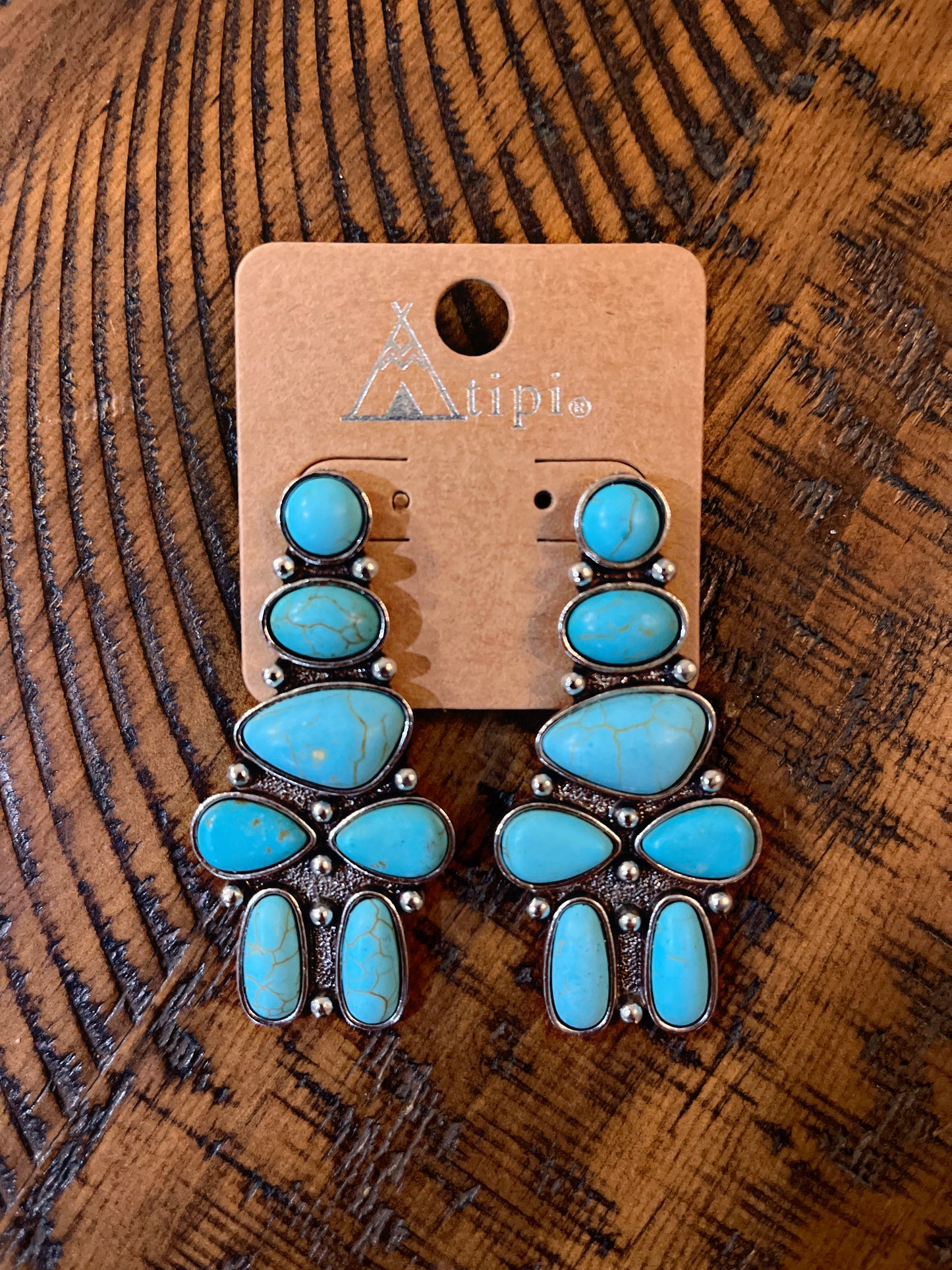 Turquoise Stone Dangle Earrings