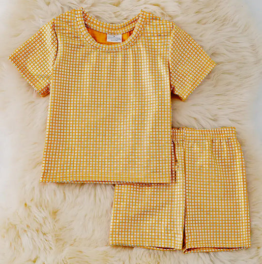 Yellow Sparkle Short Set
