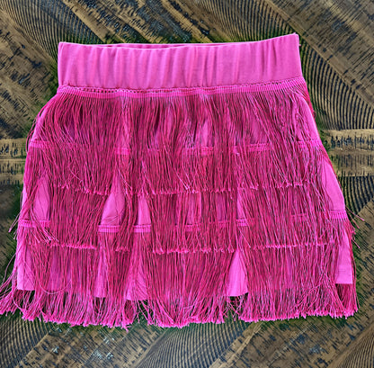 Pink Fringe Skirt