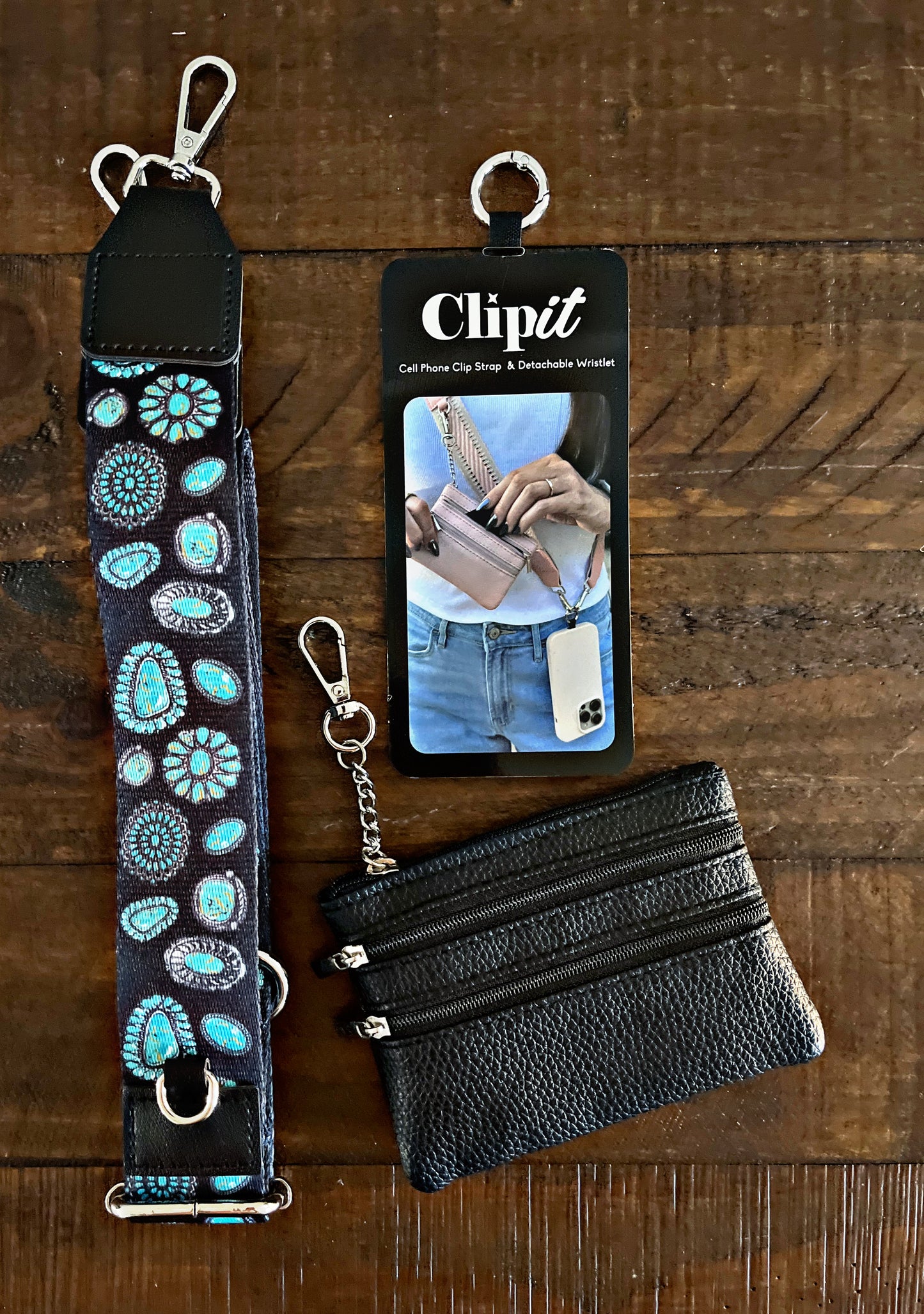 Cell Phone Crossbody Straps with Detachable Wristlet