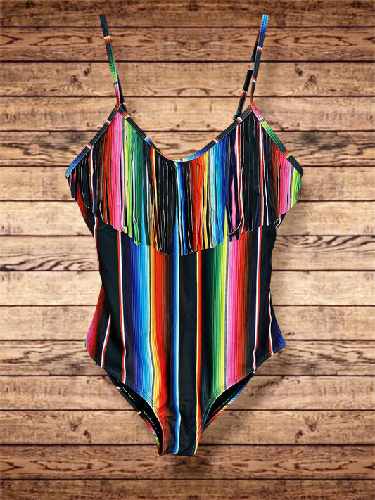 Serape Fringe Swimsuit