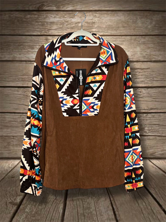 Camel/Aztec Pullover
