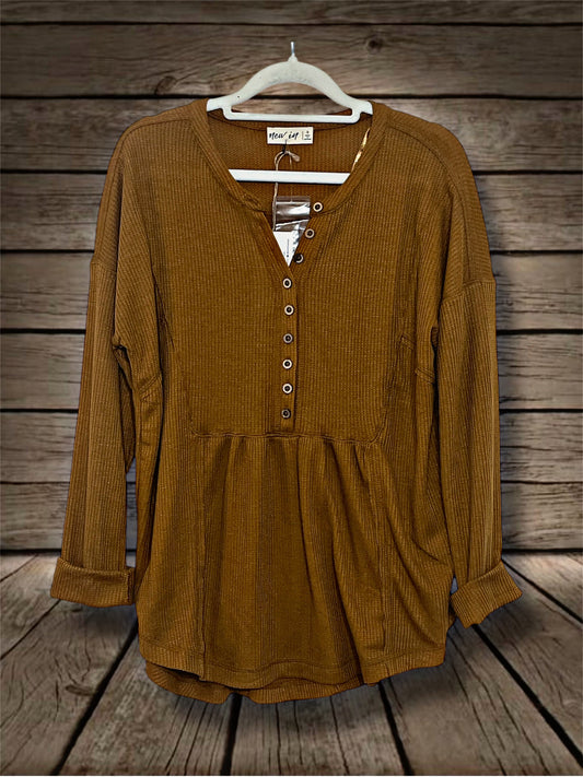 Camel Waffle Top
