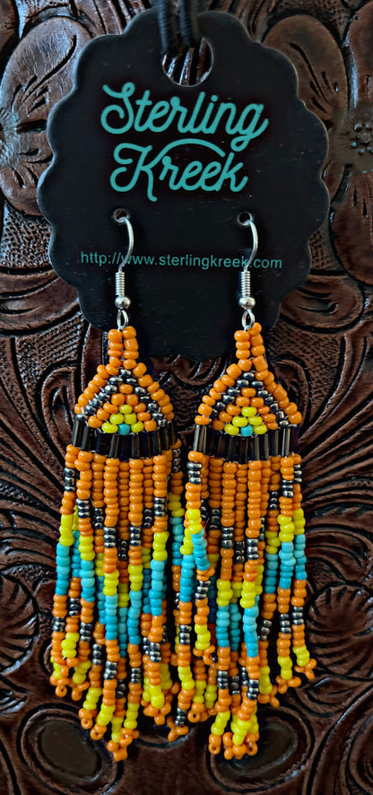 Beaded Fringe Earrings