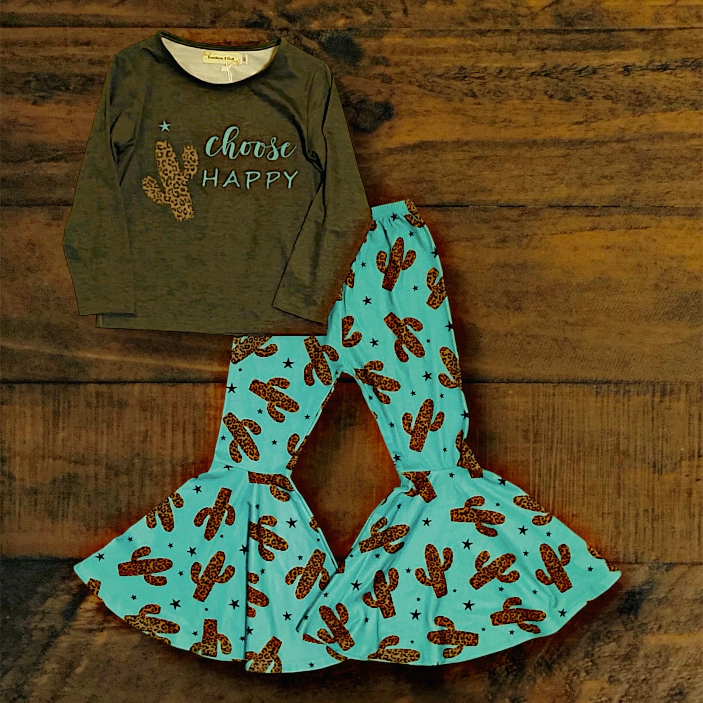Choose Happy Long Sleeve Top with Matching Pants