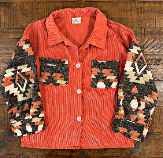 Rust/Aztec Kids Shacket