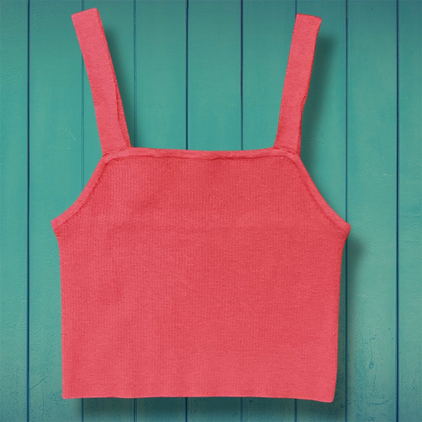 Pink Ribbed Sweater Crop Top