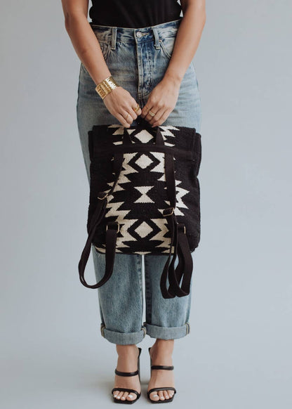 “Mississippi” - Black & Cream Aztec Backpack