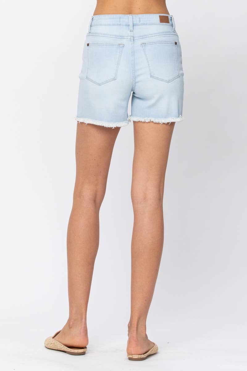“Lainey” High Waisted Bleached Cut Off Shorts