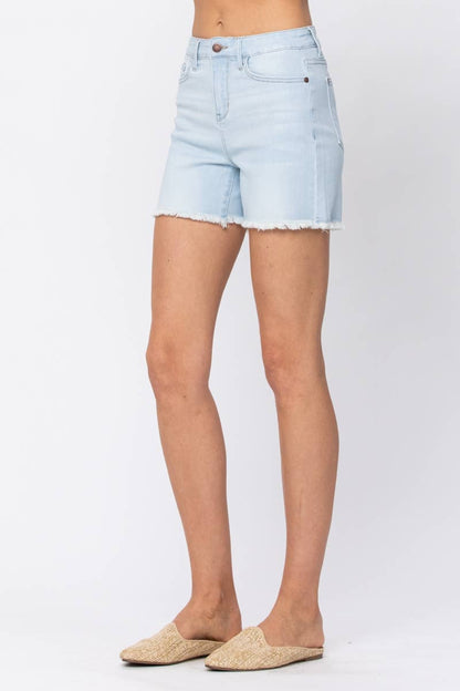 “Lainey” High Waisted Bleached Cut Off Shorts
