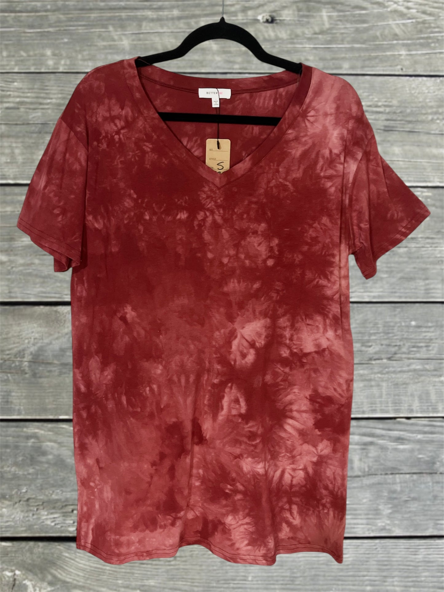 Red Tie-dye T-shirt Dress