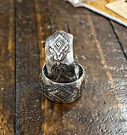 Western/Aztec Etched Hoop Earrings