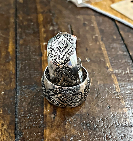 Western/Aztec Etched Hoop Earrings