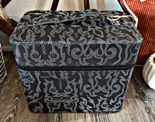 Black Boot Stitch Makeup Case