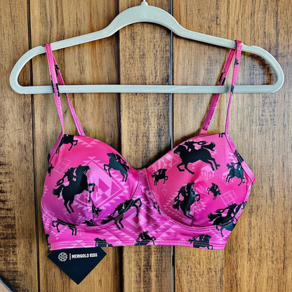 Pink Western Swim Suit Top