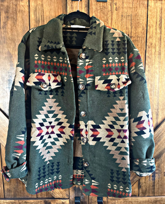 Olive Southwest Shacket