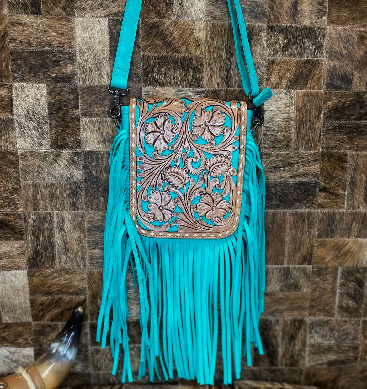 Real Leather Fringe Purse