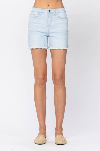 “Lainey” High Waisted Bleached Cut Off Shorts
