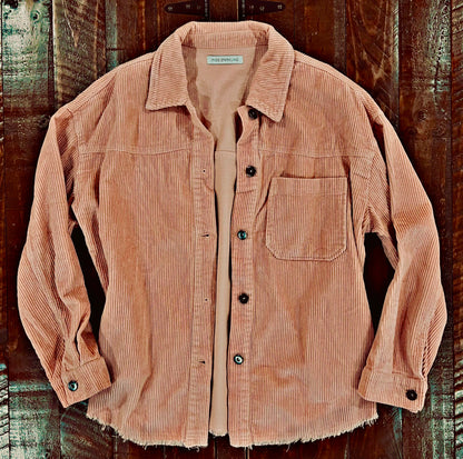 Peach Corduroy Shacket