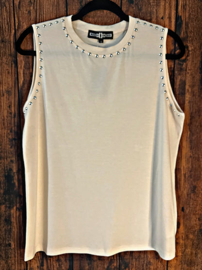 Cream Colored Studded Tank