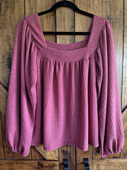 Burgundy Waffle Top